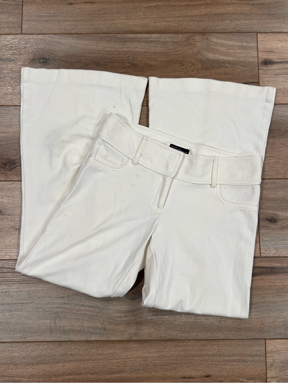 CACHE 90s Classy White Low-rise Bareback Flare Trouser Pants | Size 6